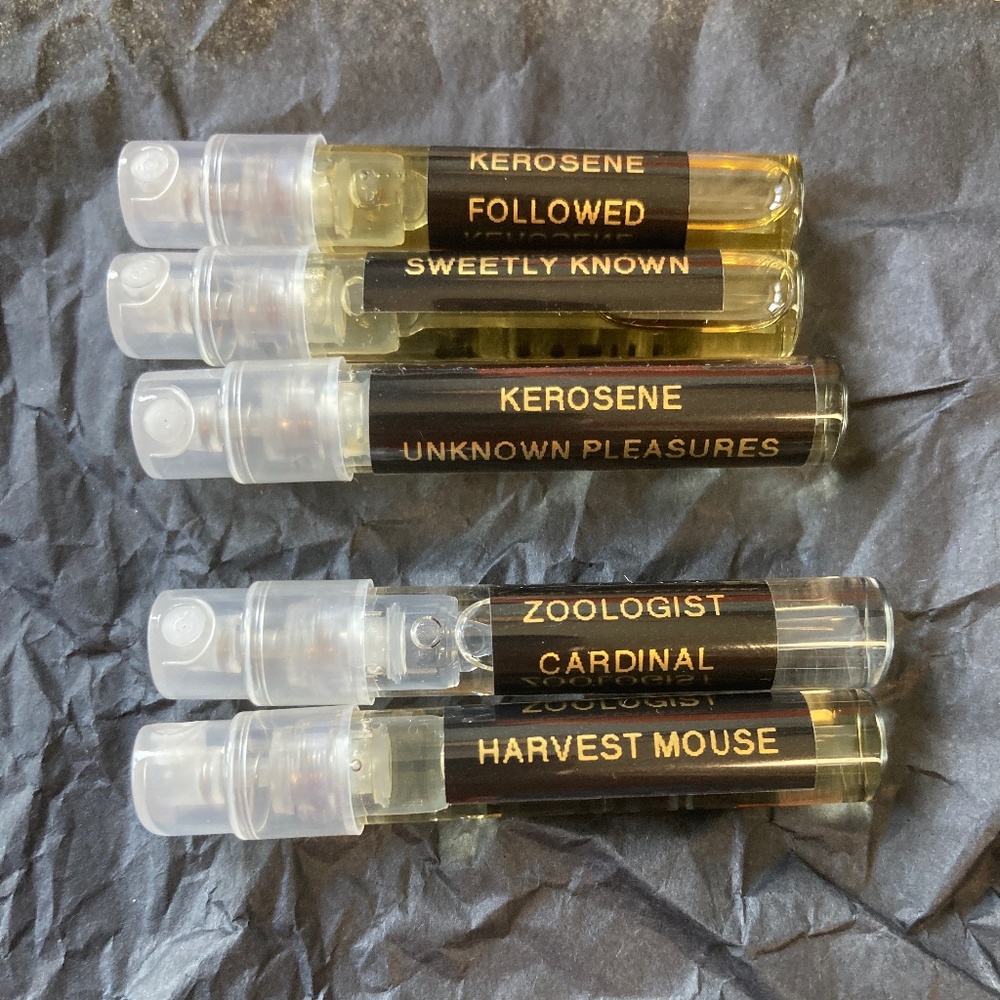 Zoologist and Kerosene perfume samples